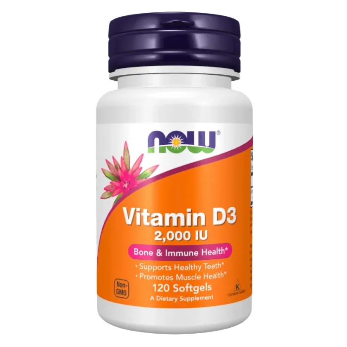 Vitamina D3 2000IU 120 softgels NOW