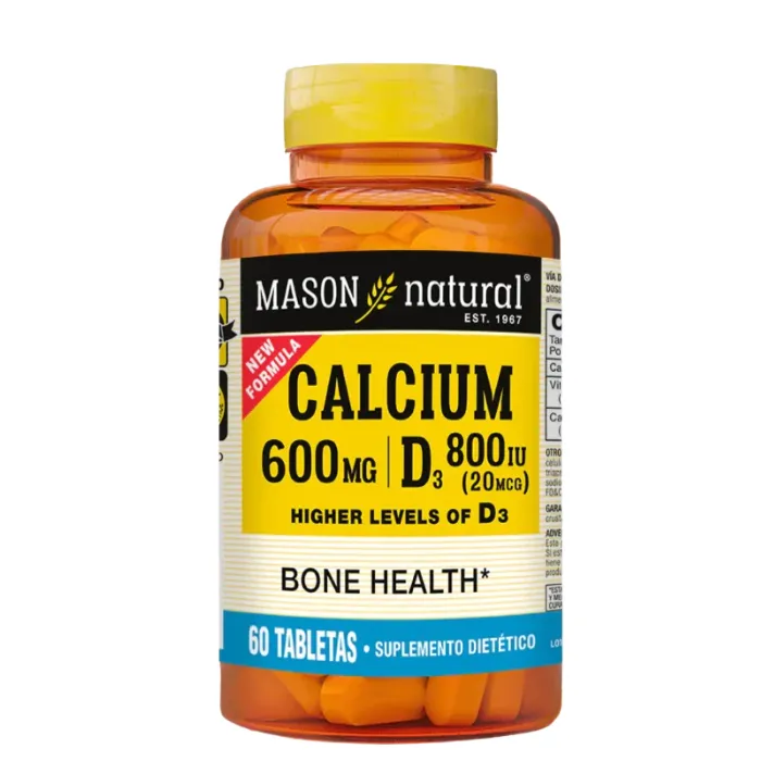 Calcium 600MG D3 800IU (20 MCG) 60 Tab. Mason Natural