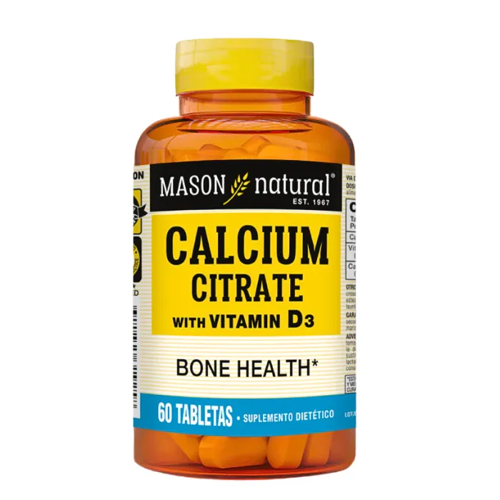 Citrato de Calcio con Vitamina D3 60 tab. Mason Natural