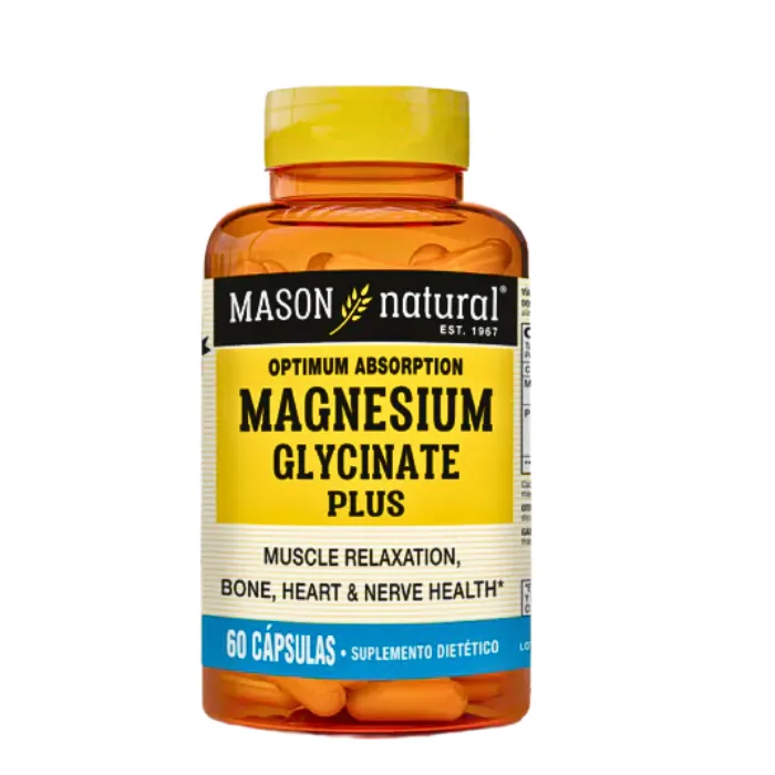 Glicinato de Magnesio Plus 60 capsulas Mason Natural