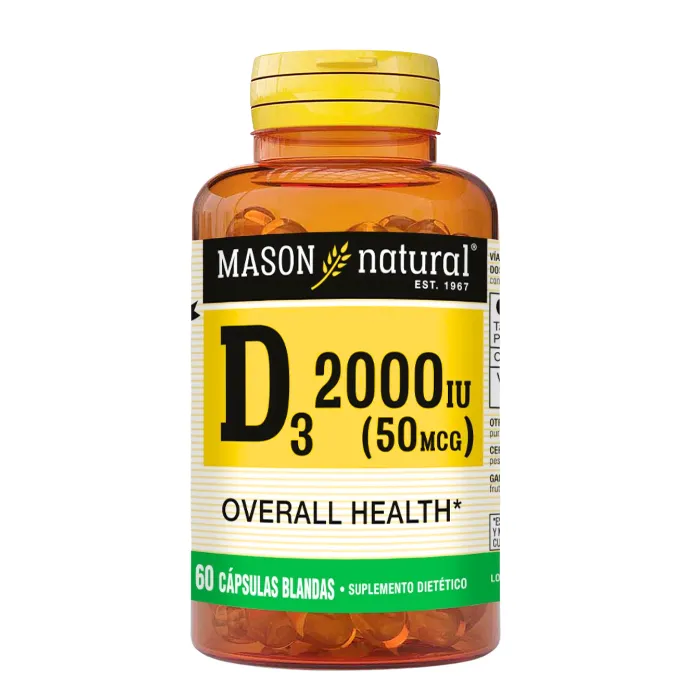 Vitamina D3 2000UI 60 softgels Mason Natural
