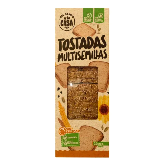 Tostada Integrales sin Azúcar 22unid DEL CAMPO A TU CASA