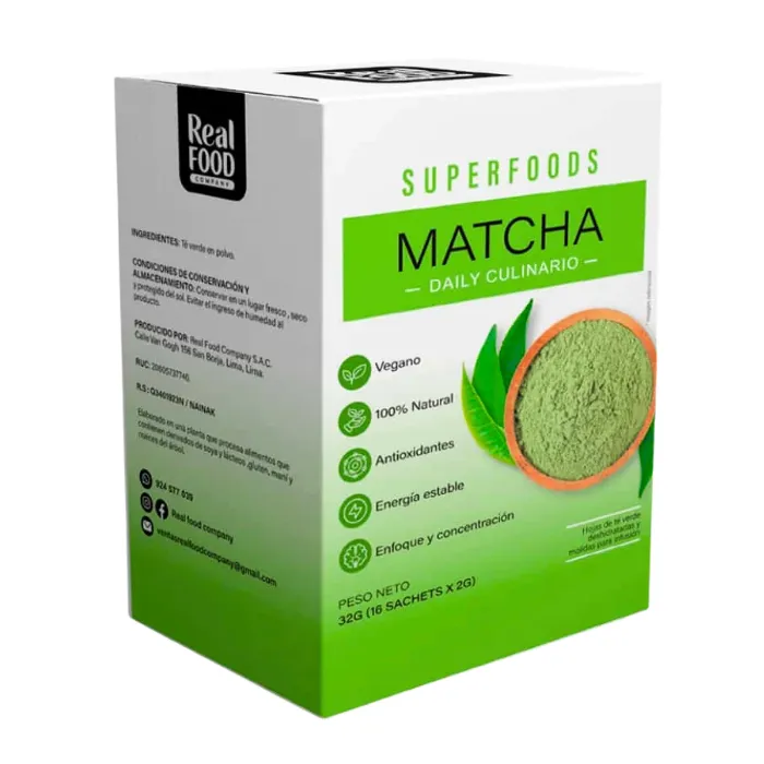 Matcha en Polvo 16 Sticks Real Food