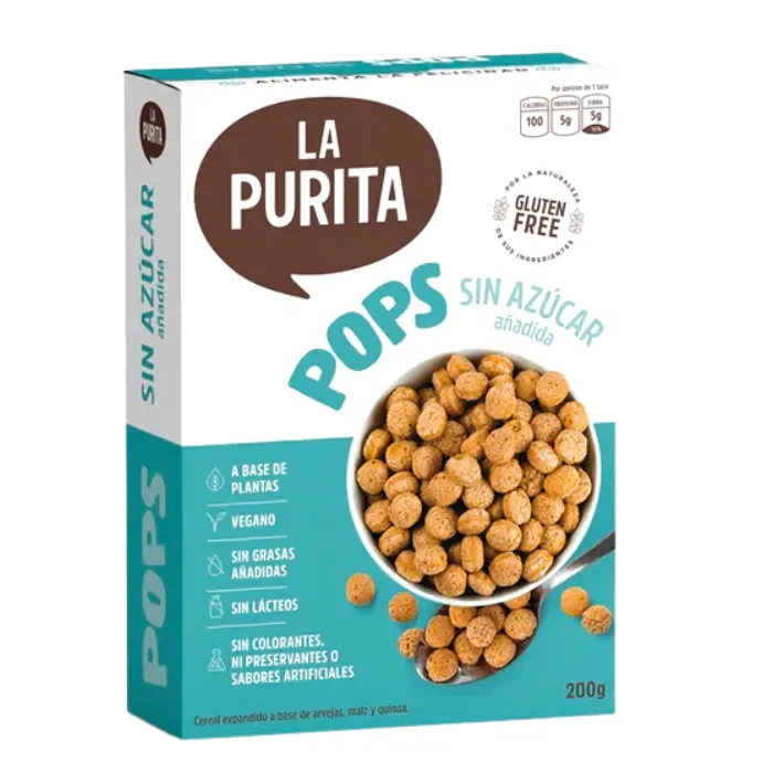 Cereal Pops sin azúcar 200g LA PURITA