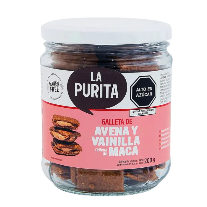 Galletas de Avena y Vainilla Rellenas de Maca 200g LA PURITA
