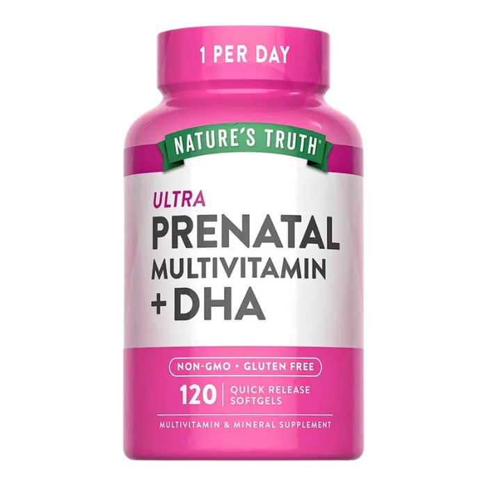 Multivitamínico Prenatal + DHA y Ácido Fólico 120 Cápsulas Nature's Truth