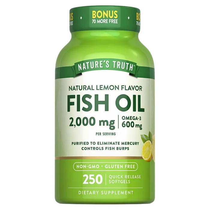 Omega 3 Fish Oil 2000mg 250 Cápsulas Blandas Nature's Truth