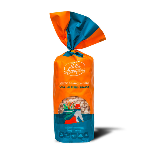 Galleta de Arroz Integral Chía-Alpiste-Linaza Bella Abanquina 100g