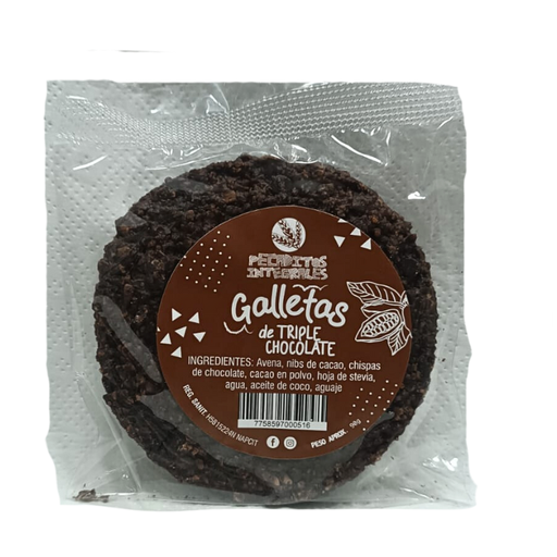 Galletas de Avena y Triple Chocolate 90gr Pecaditos Integrales