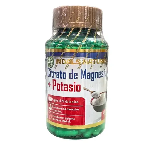 Citrato de Magnesio + Potasio 100cap 500mg Indals Natures