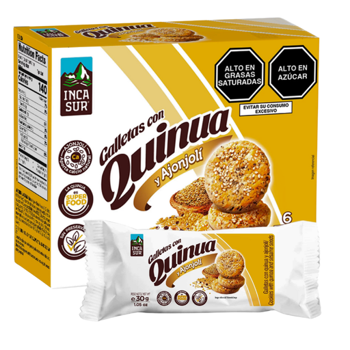 Galletas De Quinua Con Ajonjoli Caja (6 Paquetes) Incasur