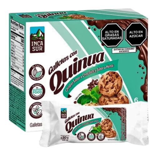 Galletas de Quinua con Chispa y Menta Caja (6 Paquetes) Incasur