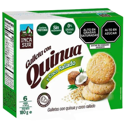[MNH000577] Galletas de Quinua con Coco  Caja (6 Paquetes) Incasur