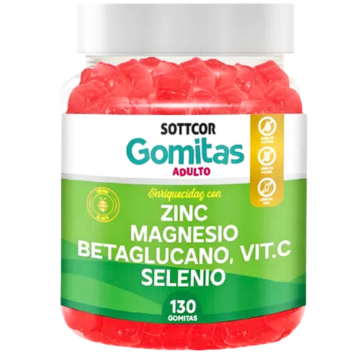 [MNH000647] Zinc, Mag., Betaglucano, Selenio Y Vit. C 130 Gomitas - Sottcor
