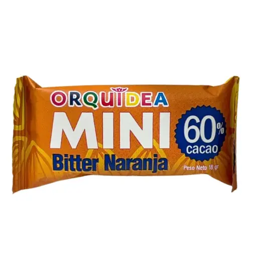 Chocolate Mini Bitter Naranja 60% Cacao 18g Orquidea